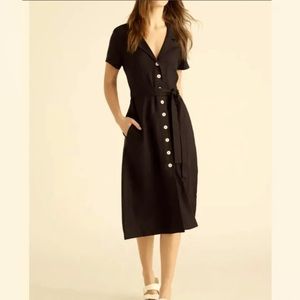 Quince | Dresses | Quince 0 European Linen Button Front Dress Black Nwt  Size Small